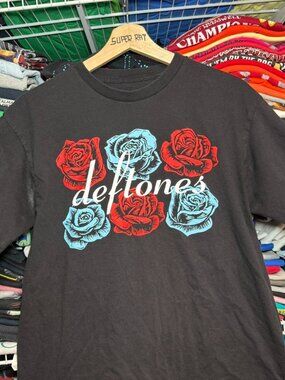 Deftones roses flowers black band t shirt Manhead licensed
